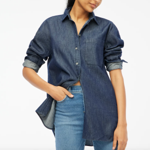 J. Crew Chambray Oversized Button-up Shirt